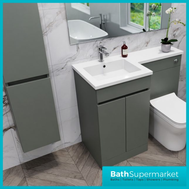 Empire Reed Green Combination L Shape Furniture Pack 1100mm LH & RH – Tall Unit Option
