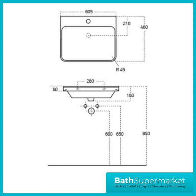 Biella Blue Floor Standing Drawer Vanity Unit & Basin 600mm - Image 13