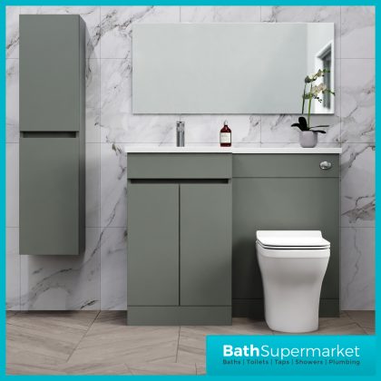 Empire Reed Green Combination L Shape Furniture Pack 1100mm LH & RH – Tall Unit Option