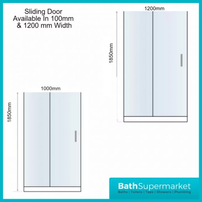 Sognare Black S6 Sliding Shower Door Enclosure 1000mm – 1200mm Width & Optional Side Panel-1850mm High