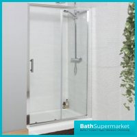 Kartell K-Vit Chrome 6mm Sliding Shower Door Enclosure & Optional Side Panel-1850mm High