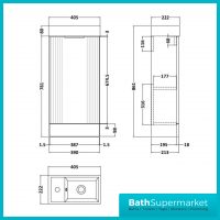 Tavistock Balance Single Door Aluminium Cabinet 440mm x 650mm – BA44AL
