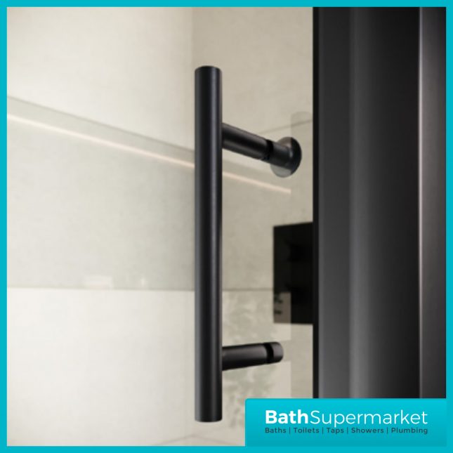 Sognare Black S6 Sliding Shower Door Enclosure 1000mm - 1200mm Width & Optional Side Panel-1900mm High