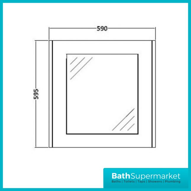 Buckingham Traditional Matt Grey 1 Door Bathroom Mirror Cabinet 600mm