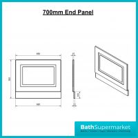 Astley Traditional Matt Grey End Bath Panel 700 - 750 - 800mm