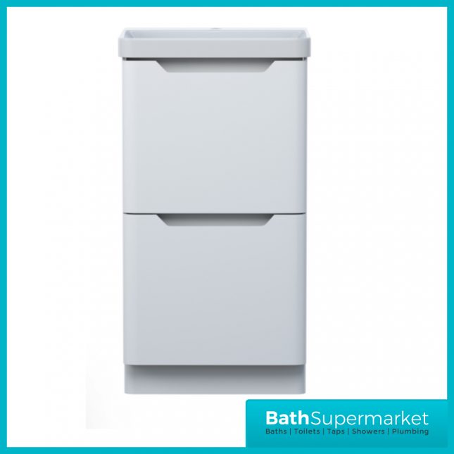 Biella Gloss White Floor Standing Drawer Vanity Unit & Basin 500mm - Image 7