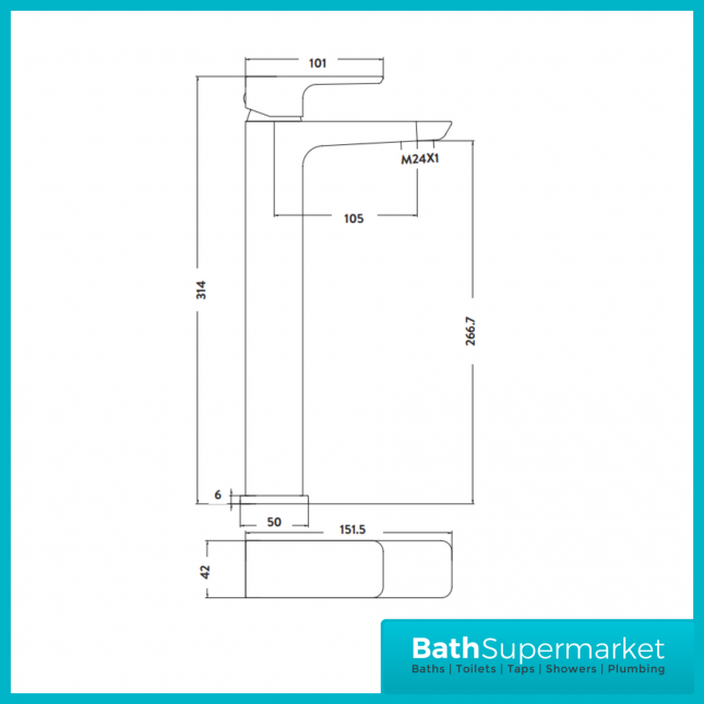 Sognare Muro Brushed Brass High Riser Basin Mono Mixer Tap