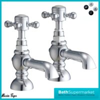 Russeldene & Marie Traditional Chrome Pair Pillar Basin Taps