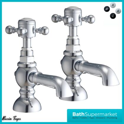 Russeldene & Marie Traditional Chrome Pair Pillar Basin Taps