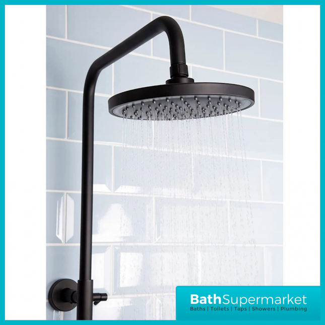 Bristan Buzz Round Black Cool Touch Rigid Riser Bar Mixer Exposed Valve Shower - Image 4