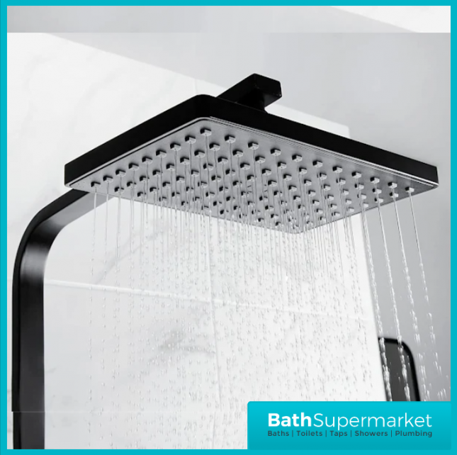 Bristan Craze Square Black Rigid Riser Bar Mixer Exposed Valve Shower Kit