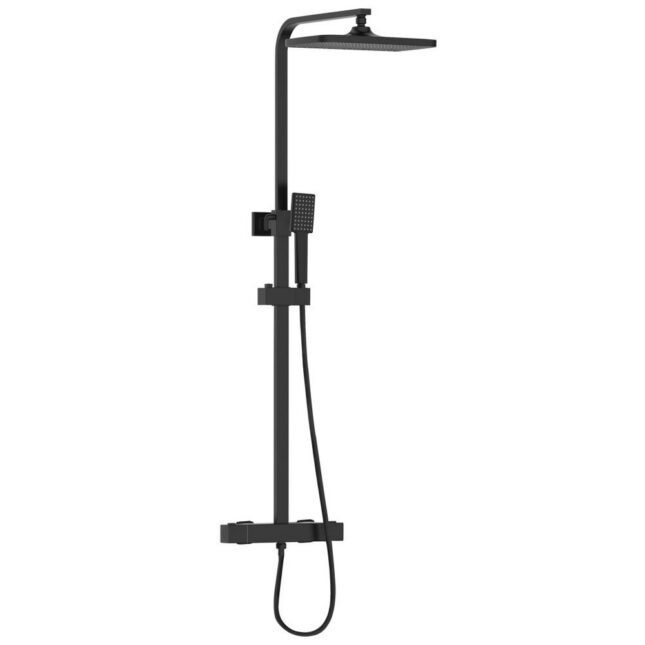 Bristan Craze Square Black Rigid Riser Bar Mixer Exposed Valve Shower Kit - Image 9