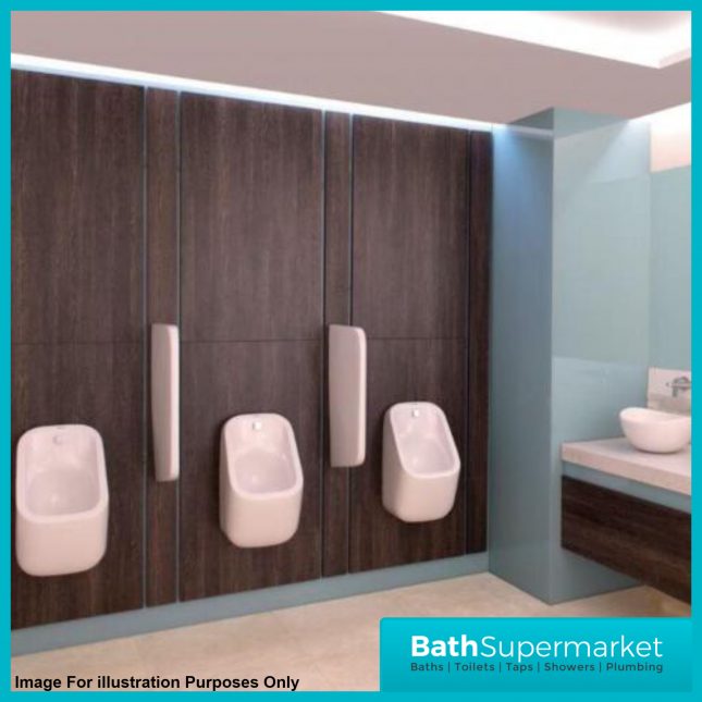 Rak Deluxe Series White Wall Hung Partition Divider Panel For Urinal