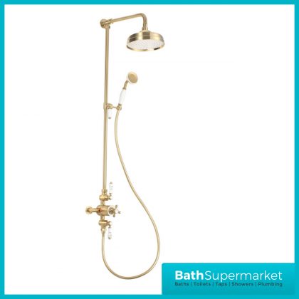 Traditional Brushed Brass Thermostatic Mixer Shower Kit