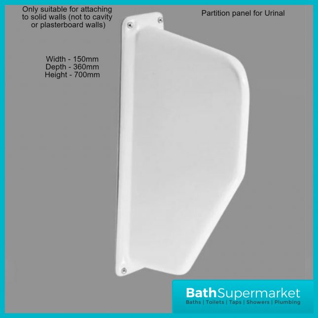 Rak White Wall Hung Standard Partition Divider Panel For Urinal - URIPANEL