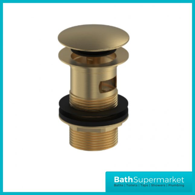 Bristan Saffron Brushed Brass Eco Start Mono Basin Mixer Tap With Clicker Waste