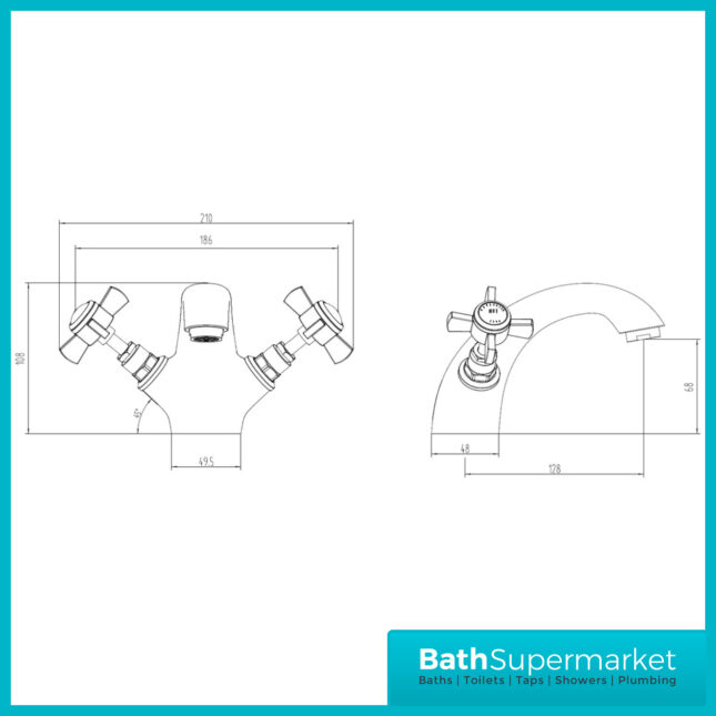 AquaVolere Cambridge Brushed Brass Mono Basin Mixer Tap With Pop Up Waste