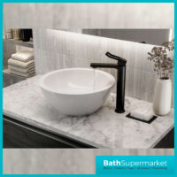 Bristan Saffron Eco Start Matt Black Tall Basin Mixer Tap With Clicker Waste - Image 3