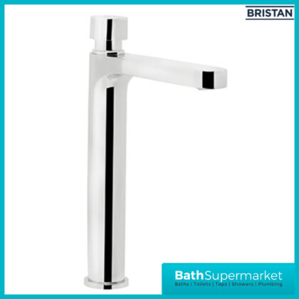 Bristan Commercial Chrome Tall Mono High Rise Timed Flow Pillar Tap