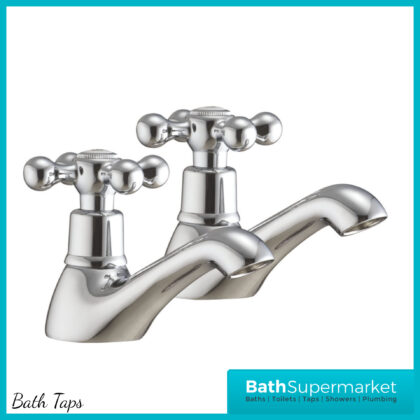Sognare Classica Pair Bath Deck Mounted Traditional Pillar Taps