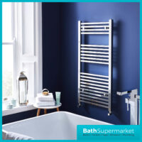 Kartell K-Vit Chrome K-Squared Straight Heated Ladder Towel Rails 600mm Wide Various Heights