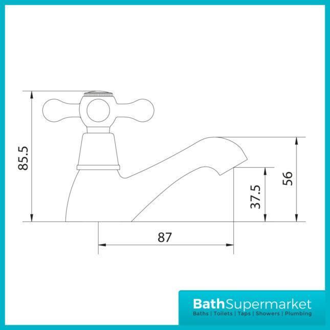 Sognare Classica Pair Bath Deck Mounted Traditional Pillar Taps
