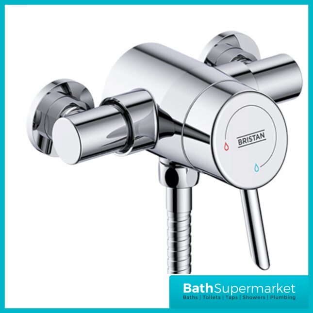 Bristan Acute2 Chrome Thermostatic Exposed Mini Valve Adjustable Riser Rail Shower Kit