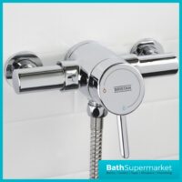 Bristan Acute2 Chrome Thermostatic Exposed Mini Valve Adjustable Riser Rail Shower Kit