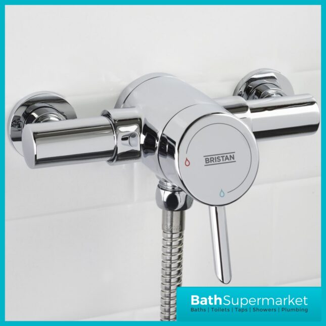 Bristan Acute2 Chrome Thermostatic Exposed Mini Valve Adjustable Riser Rail Shower Kit