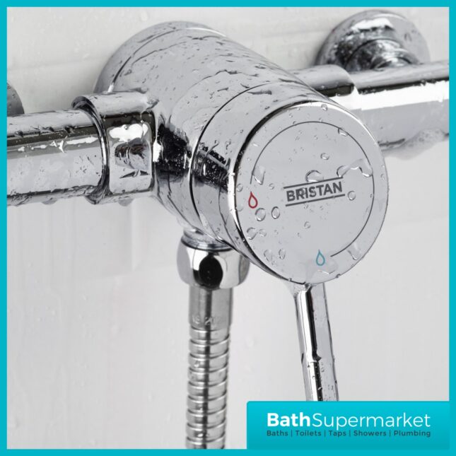 Bristan Acute2 Chrome Thermostatic Exposed Mini Valve Adjustable Riser Rail Shower Kit