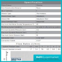 Bristan Acute2 Chrome Thermostatic Exposed Mini Valve Adjustable Riser Rail Shower Kit