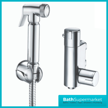 Sognare Chrome Round Douche Thermostatic Vertical Bar Valve Shower Spray Kit