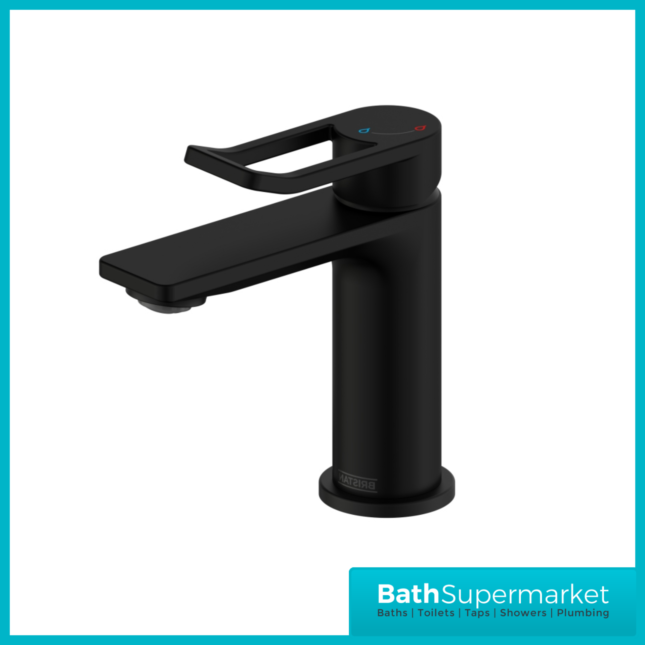 Bristan Saffron Matt Black Eco Start Mono Basin Mixer Tap With Clicker Waste