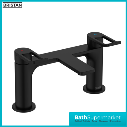 Bristan Saffron Matt Black Loop Lever Handle Bath Filler Tap