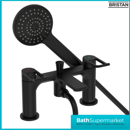 Bristan Saffron Matt Black Loop Lever Handle Bath Shower Mixer Tap