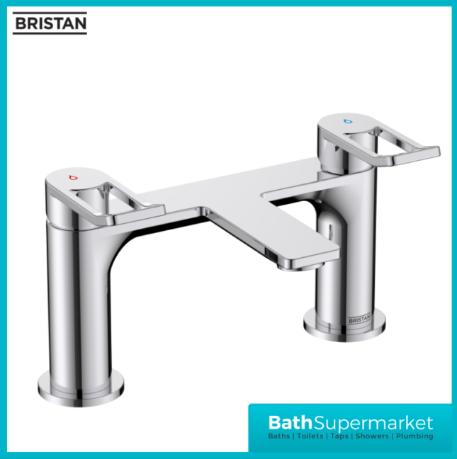 Bristan Saffron Polished Chrome Loop Lever Handle Bath Filler Tap