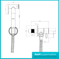 Sognare Matt Black Douche Shower Spray Bidet Handset With Flexible Hose & Holder
