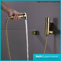 Sognare Brushed Brass Douche Shower Spray Bidet Handset With Flexible Hose & Holder