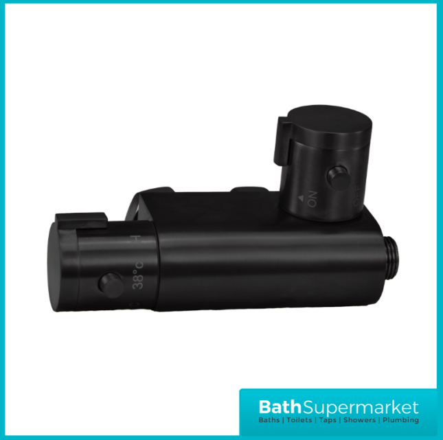 Sognare Matt Black Round Douche Thermostatic Vertical Bar Valve Bidet Shower Handset Spray Kit - Image 4
