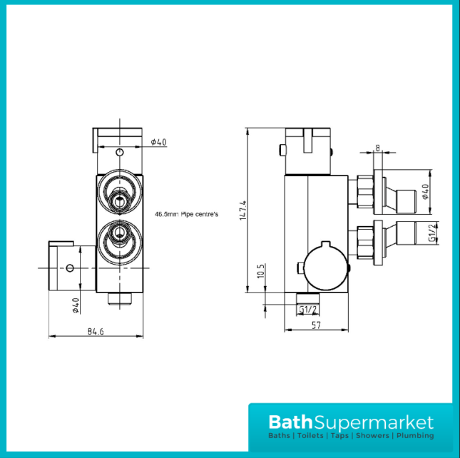 Sognare Brushed Bronze Round Douche Thermostatic Vertical Bar Valve Bidet Shower Handset Spray Kit