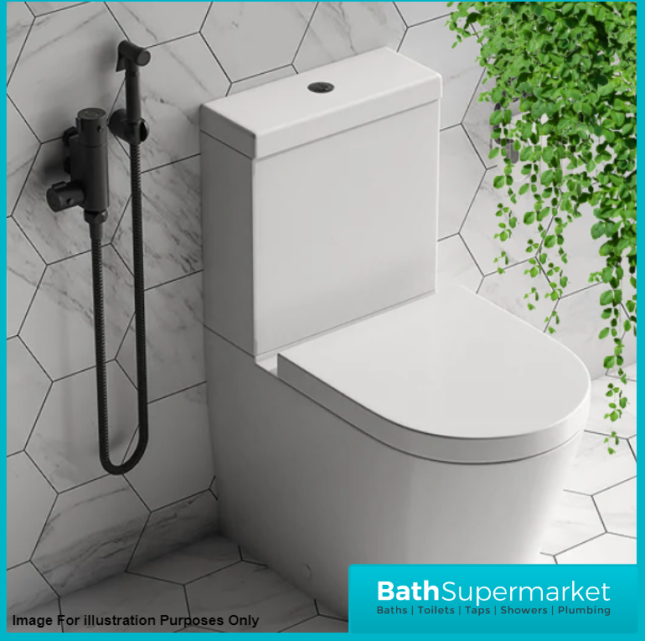 Sognare Matt Black Douche Shower Spray Bidet Handset With Flexible Hose & Holder
