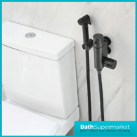 Sognare Matt Black Round Douche Thermostatic Vertical Bar Valve Bidet Shower Handset Spray Kit