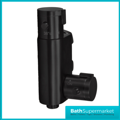 Sognare Matt Black Round Douche Thermostatic Vertical Bar Valve