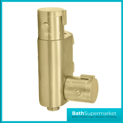 Sognare Brushed Brass Round Douche Thermostatic Vertical Bar Valve