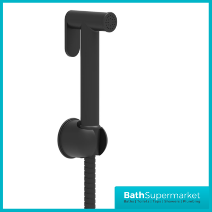 Sognare Matt Black Douche Shower Spray Bidet Handset With Flexible Hose & Holder