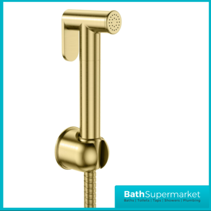 Sognare Brushed Brass Douche Shower Spray Bidet Handset With Flexible Hose & Holder