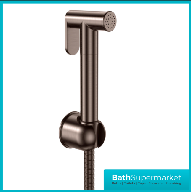 Sognare Brushed Bronze Douche Shower Spray Bidet Handset With Flexible Hose & Holder