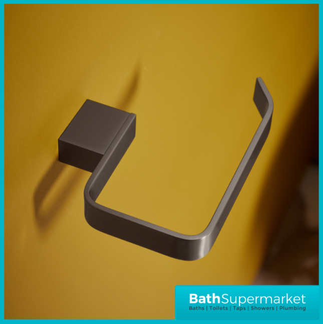 Sognare Napoli Curved Square Gunmetal Wall Mounted Bathroom Rail Holder Hook Accessories - Image 4