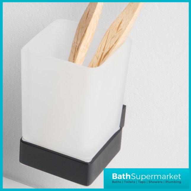 Sognare Mono Curved Square Matt Black Wall Mounted Bathroom Rail Holder Hook Accessories - Image 3