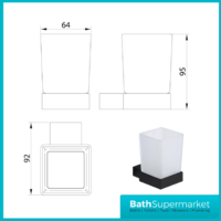 Sognare Como Curved Square Matt Black Wall Mounted Bathroom Rail Holder Hook Accessories